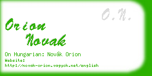 orion novak business card